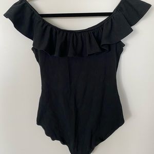 Xhilaration ruffled off-the-shoulder body suit